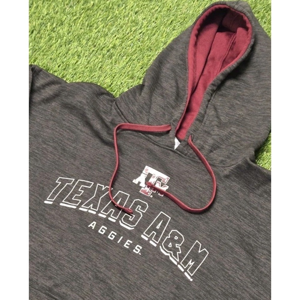 Texas A&M Aggies Russell Pullover Hoodie Mens 2XL Heather Dark Grey Sweatshirt